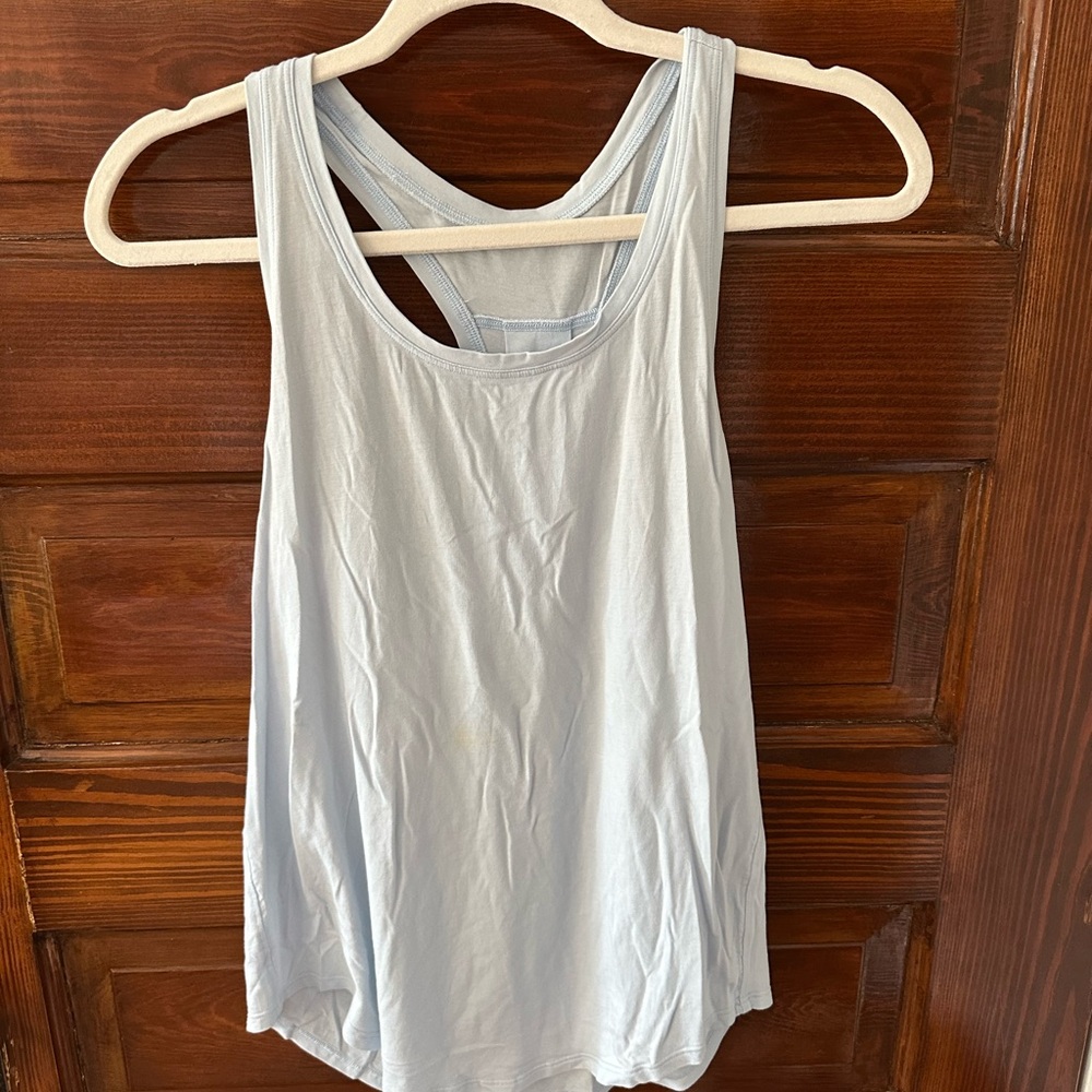 Lululemon Athletica Light Blue Relaxed Backless Tank Top